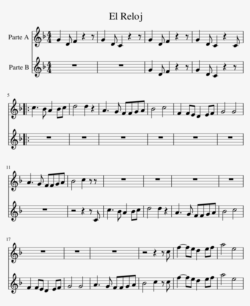 El Reloj / Norton - Rolling Sky Sheet Music, transparent png