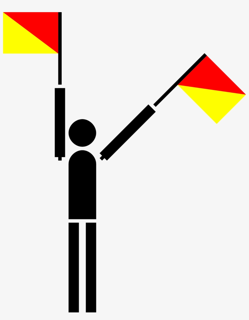 Man Waving Flags - Semaphore Flag Png, transparent png