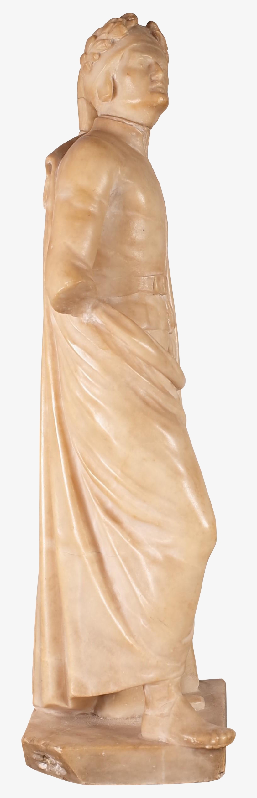 Alabaster Model Of Classical Roman Figure In Cloak, transparent png