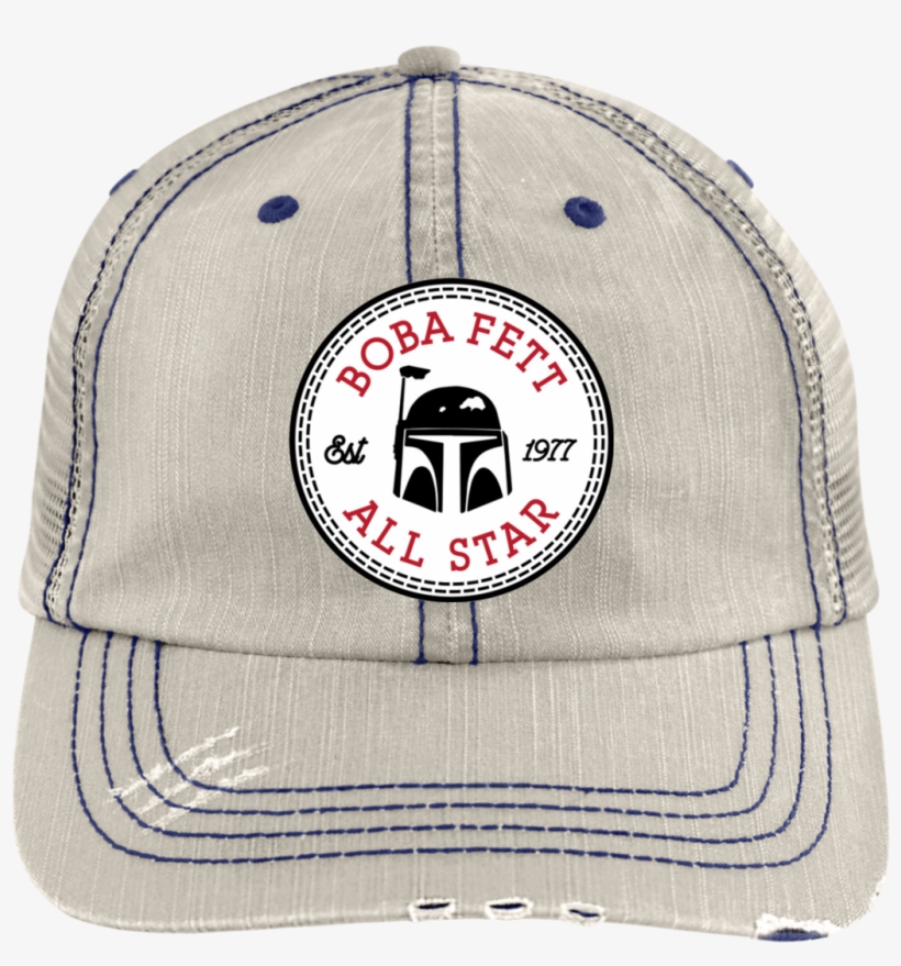 Boba Fett Star Wars All Star Converse Logo 6990 Distressed - Trucker Hat, transparent png
