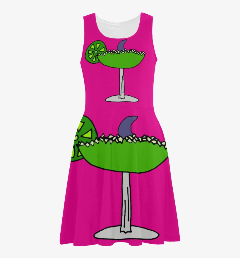 Funny Shark Fin In Margarita Drink Atalanta Sundress - Cocktail Dress, transparent png