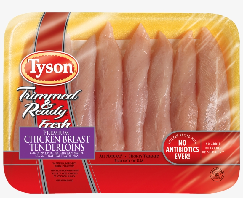 Tyson® Trimmed & Ready Fresh Premium Chicken Breast - 1 Lb Chicken Breast Tenderloins, transparent png