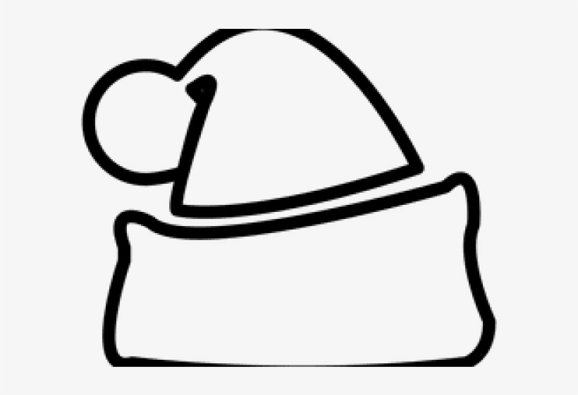 Santa Hat Clipart Line Art - Gorro Navideño Contorno Png, transparent png