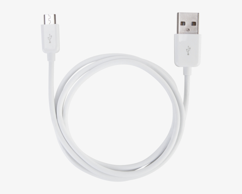 Micro-usb To Usb Cable - White Micro Usb Cable Png, transparent png