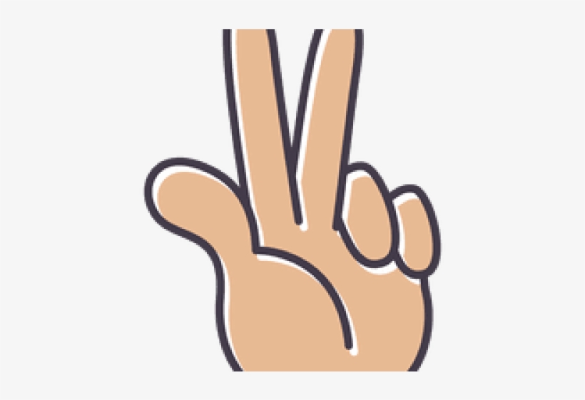 Drawn Finger Peace Sign Hand - Hand, transparent png