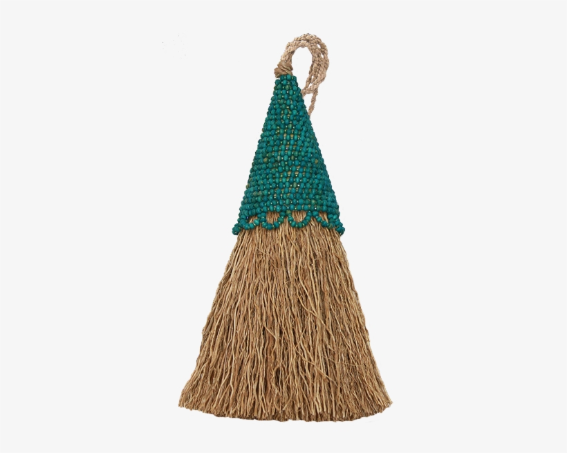 Teal Beaded Vetiver Tassel Christmas Tree 582x582 PNG Download PNGkit