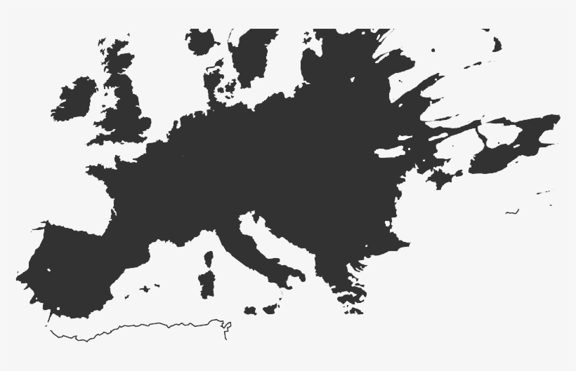 Large Splat No Gradient Map - Blue Map Of Europe, transparent png