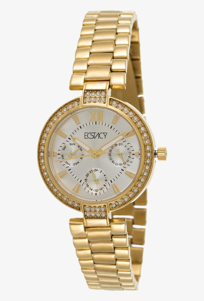 Ecstacy Women's Yellow Gold Plated - Avon Signature Pearlesque Boyfriend Watch, transparent png