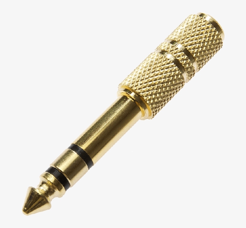 Gold-plated Stereo Jack Adaptor - Brass, transparent png