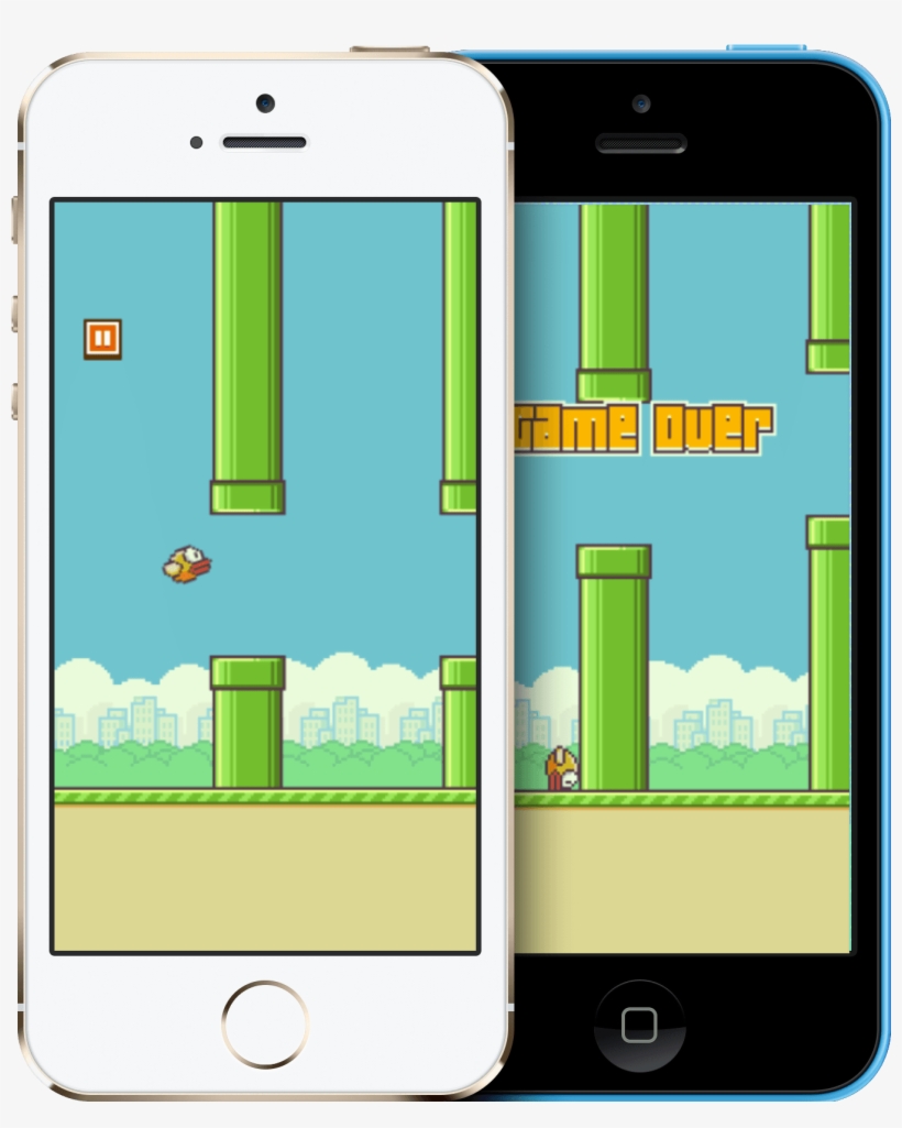 Iphone 6 With Flappy Bird, transparent png