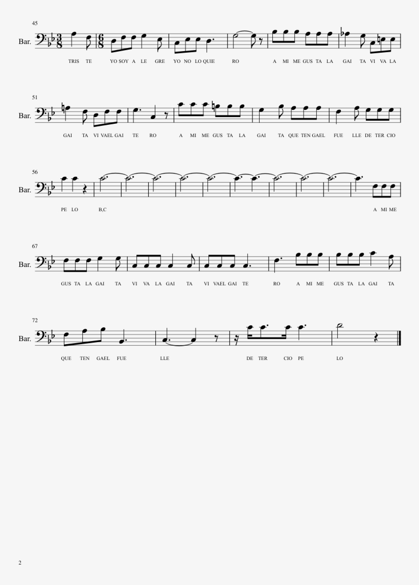 A Mi Me Gusta La Gaita Jovellanos Sheet Music 2 Of - Sheet Music, transparent png