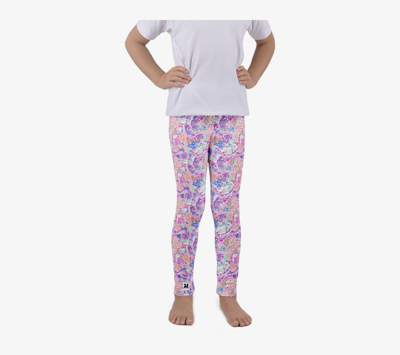Coral Reef Pink Kids Leggings - Leggings, transparent png
