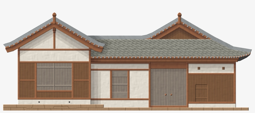 1224 X 484 3 - Korean Traditional House Vector, transparent png