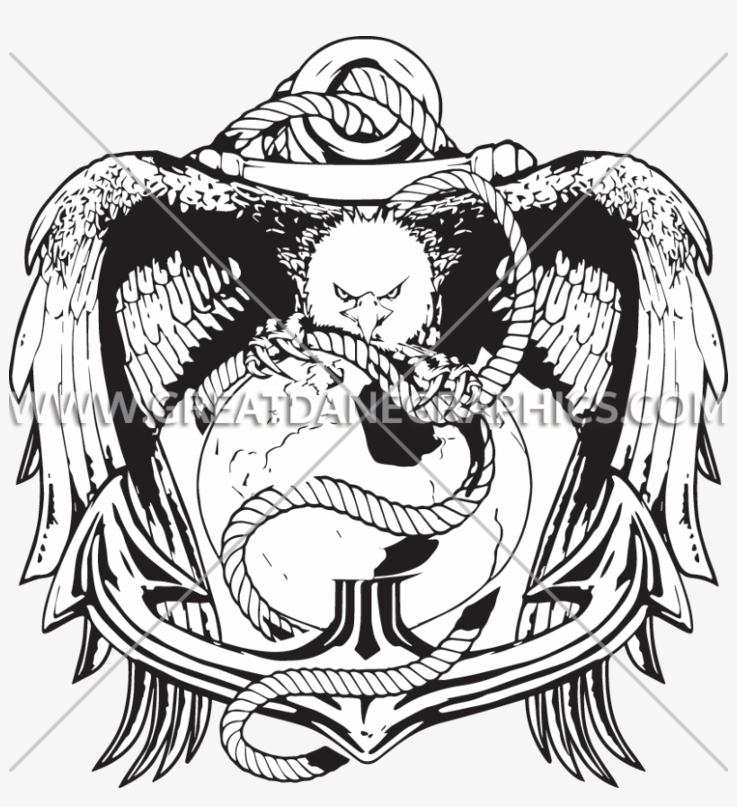Eagle Globe And Anchor Png - Illustration, transparent png