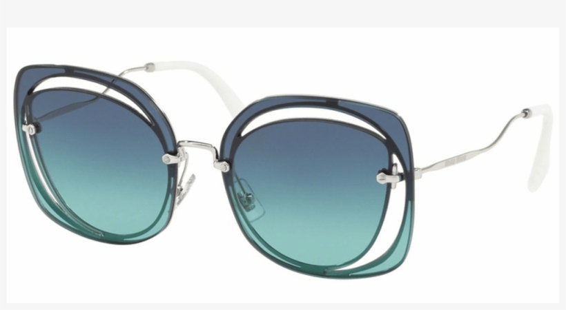 Miu Miu Sunglasses Cat Eye Style Dark Blue Azure Gradient - Miu Miu Mu 10n, transparent png
