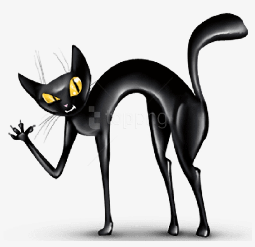 Free Png Download Transparent Haunted Black Cat Png - Кот Хэллоуин Png, transparent png