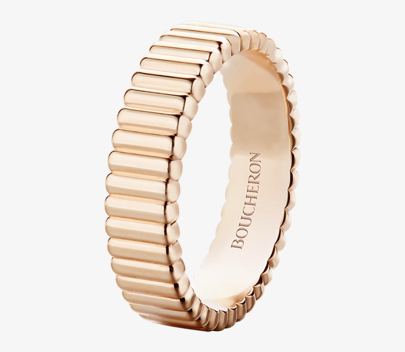 Boucheron Quatre Grosgrain Pink Gold Ring, transparent png