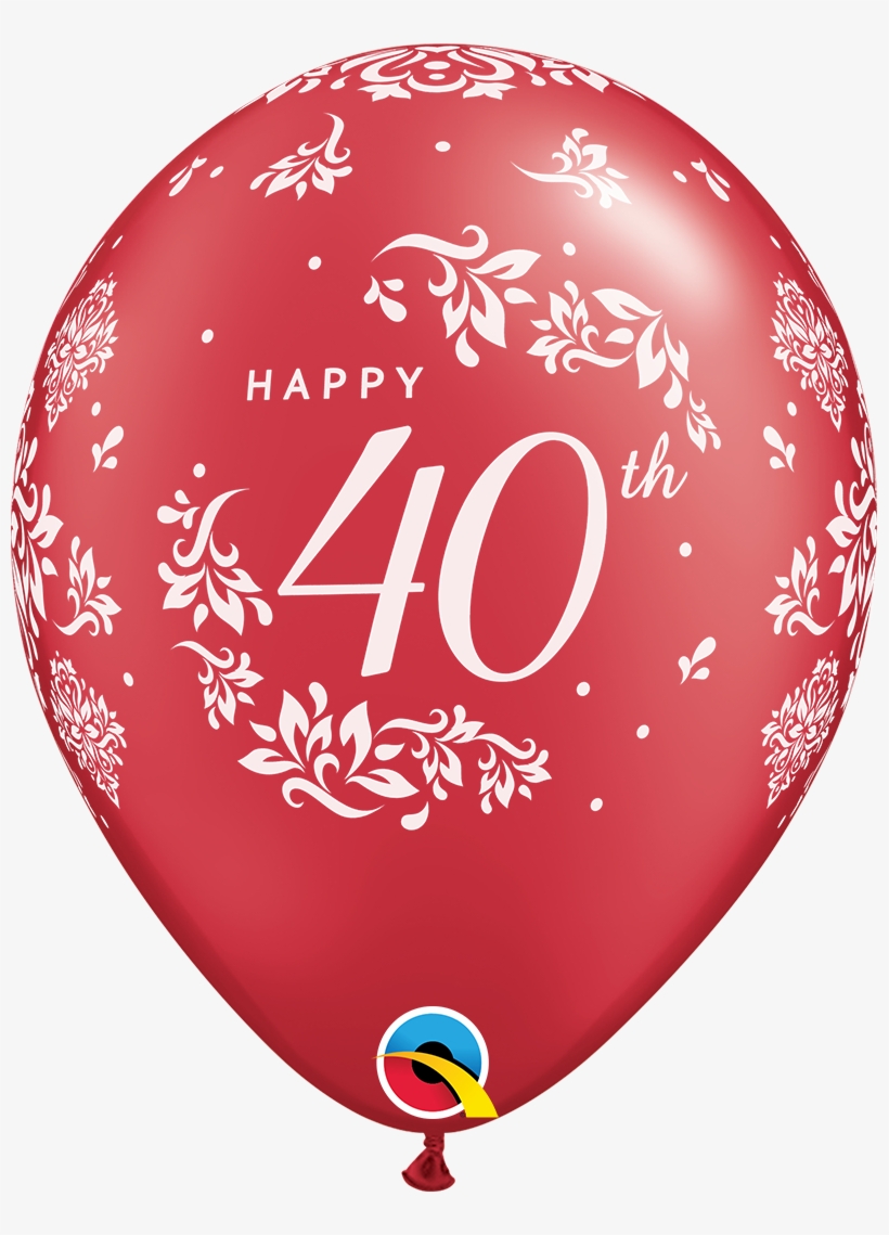 11" Pearl Ruby Red 50ct 40th Anniversary Latex Balloons - Balloon, transparent png