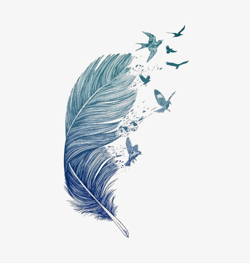Bird Image Png Arts - Feathers Flying Away, transparent png