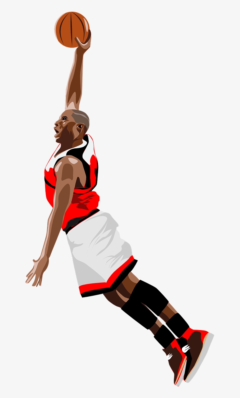 Basketball, Jump, Dunk, Slam, Player, Ball, Black - Nba Slam Dunk Png, transparent png