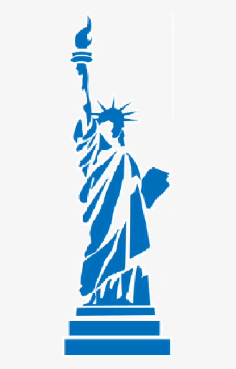 “ Statue Of Liberty Blue Silhouette - Stencil Statue Of Liberty, transparent png