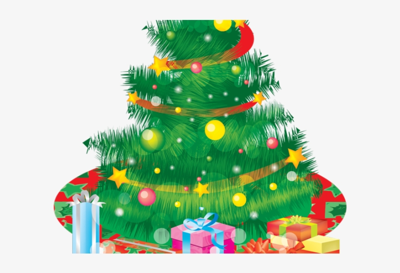Free Clipart Christmas Tree - Arbol Navideño Con Regalos Png, transparent png