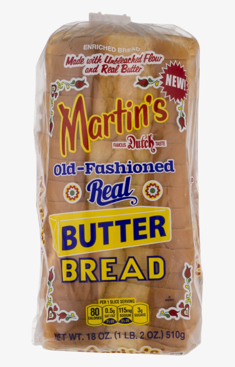 Martin's Old Fashioned Real Butter Bread 16 Slice 18 - Food, transparent png