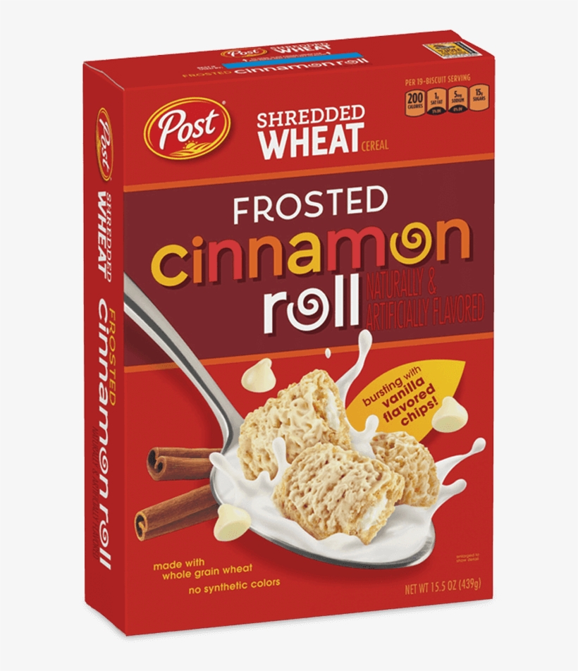 Post Shredded Wheat Frosted Cinnamon Roll Box - Shredded Wheat, transparent png