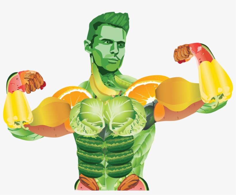 Vegan Strong - Muscle Man - Illustration, transparent png