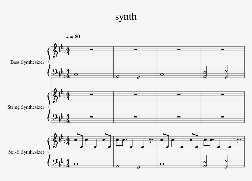 Tommy Gun Synth - Sheet Music, transparent png