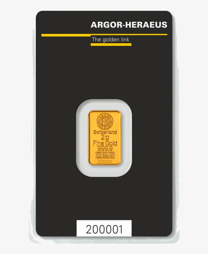 2gm Gold Bar - Heraeus 2 Gram Gold Bar, transparent png