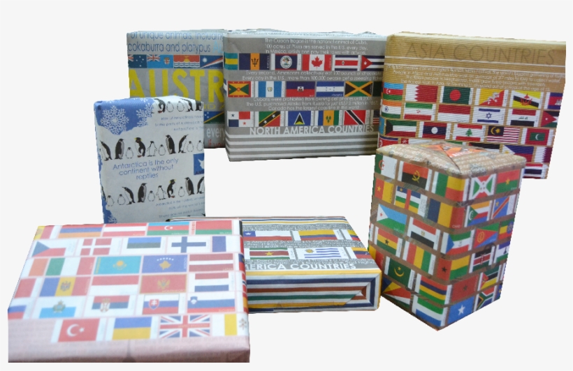 7 Assorted All 7 Continents Informative Gift Wrapping - Toy, transparent png