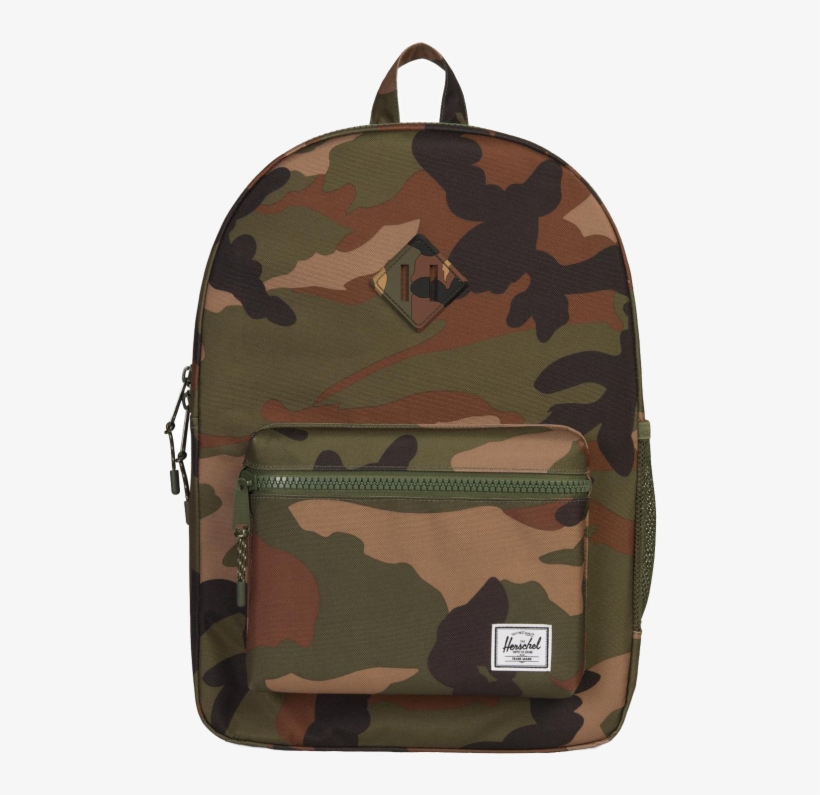 Herschel Heritage Backpack Youth Xl Camo - Black Backpack Faux Leather Men, transparent png