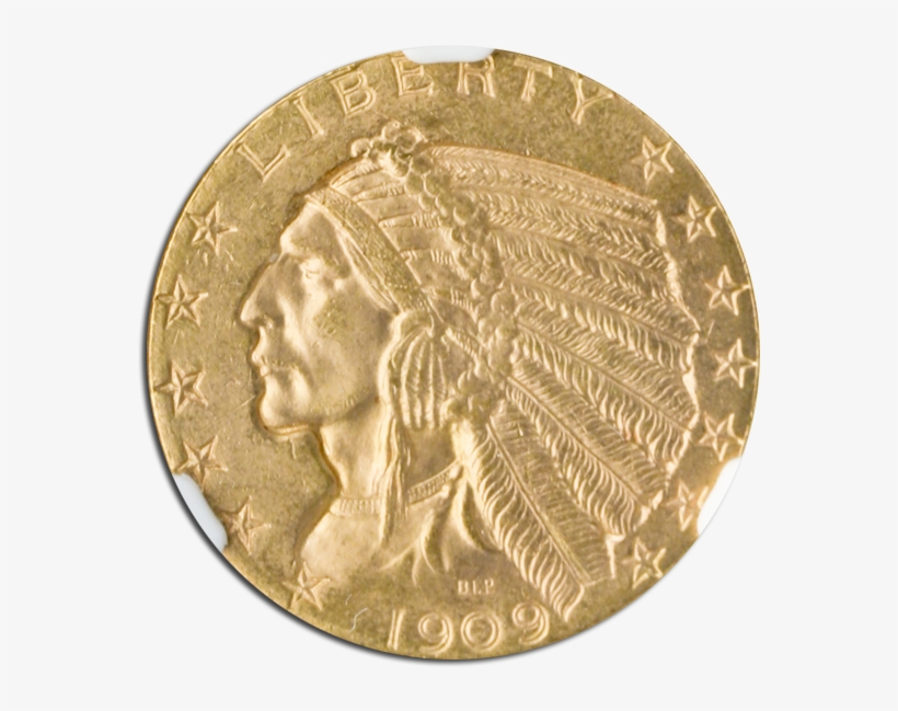 1909-d $5 Indian Ngc Ms64 Cac - Coin, transparent png