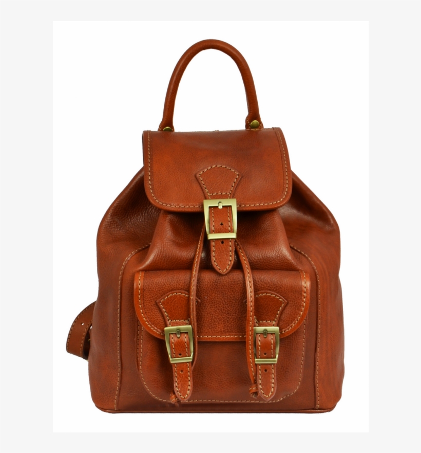 Orange Womens Leather Backpack - Satchel, transparent png