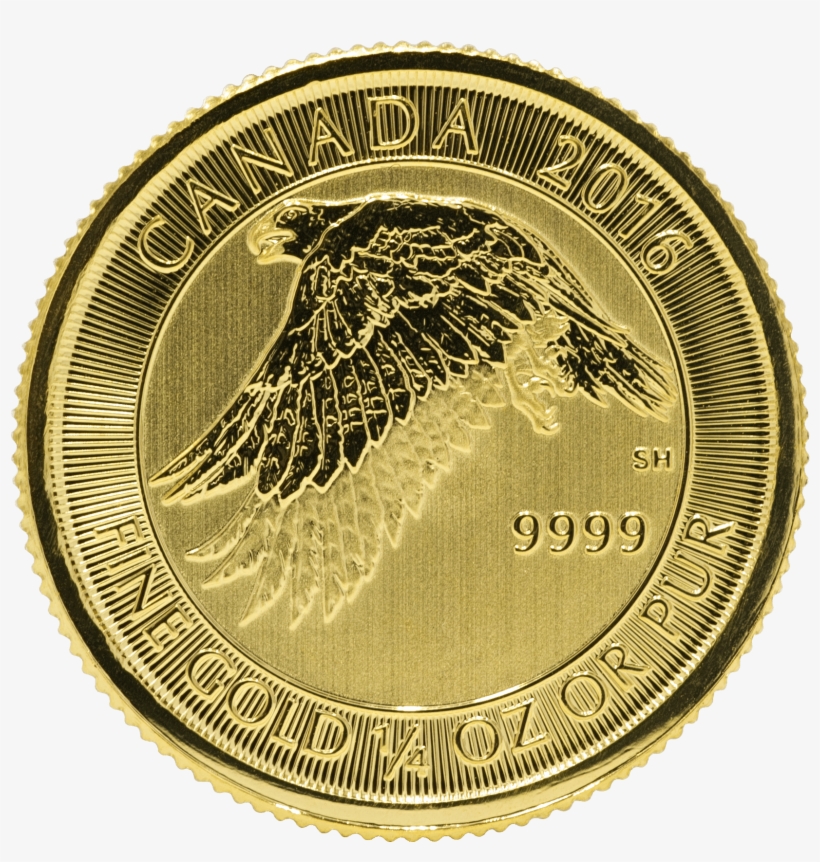 Gold Canadian Gyrfalcon 1/4 Oz - Coin, transparent png