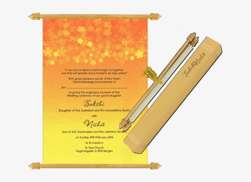 Shop Scroll Wedding Invitation Cards Online - Banner, transparent png