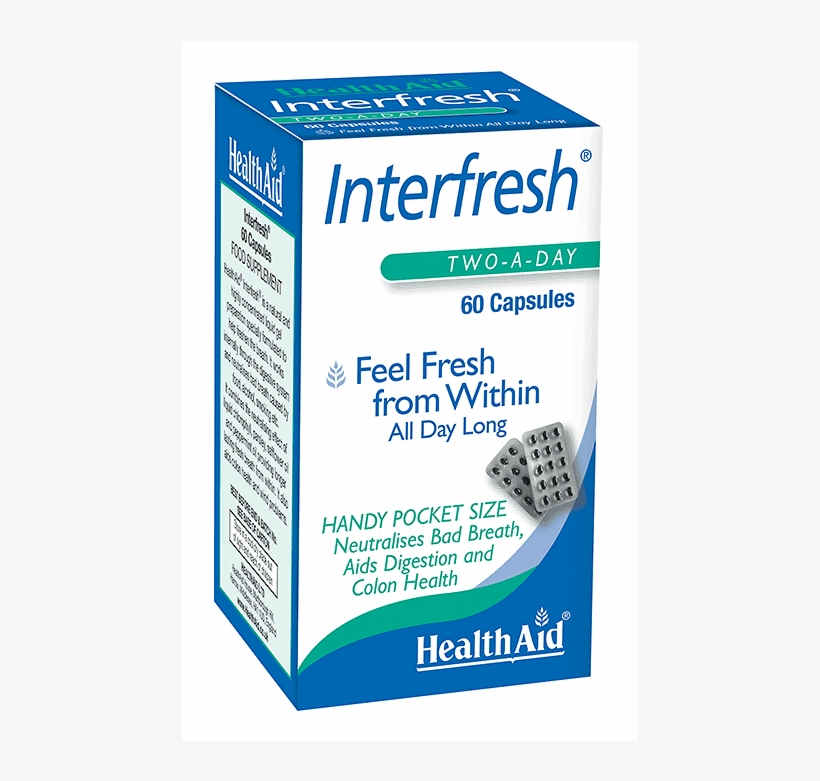 Healthaid Interfresh 60's Capsules - Box, transparent png
