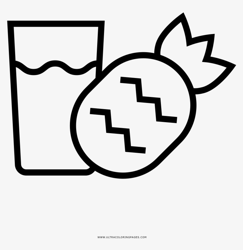 Pineapple Juice Coloring Page - Draw Attention Icon Png, transparent png