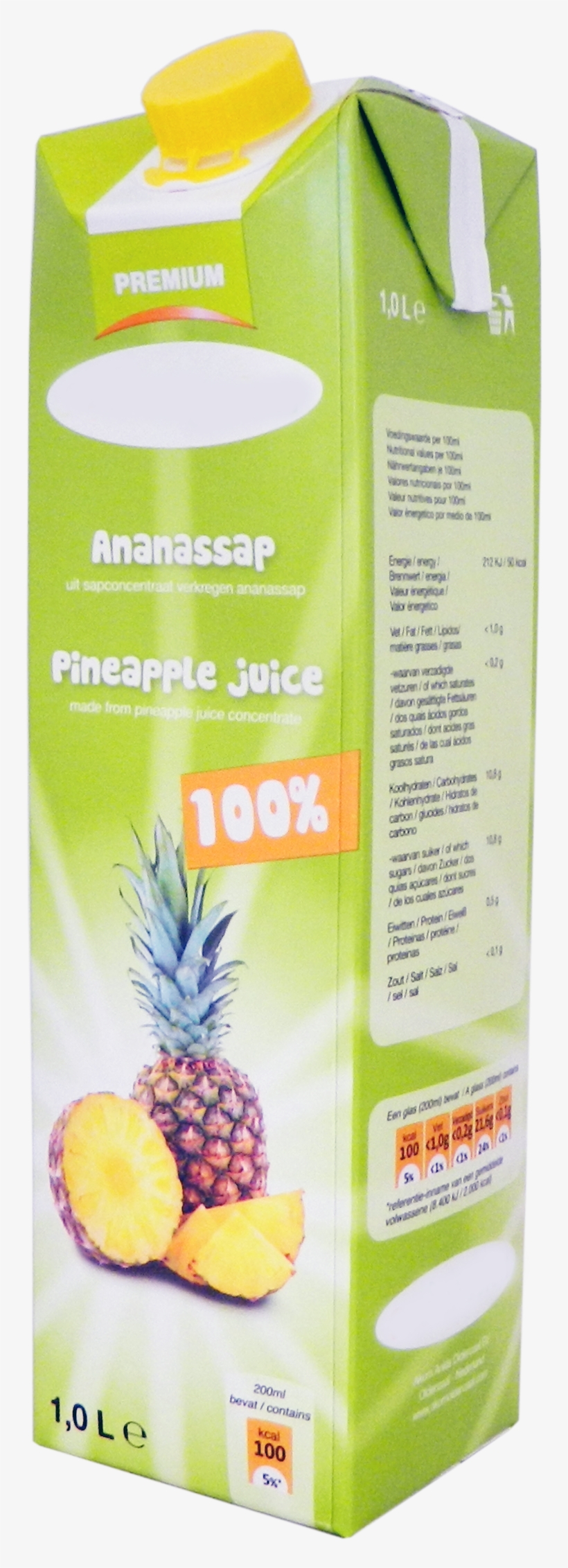 Premium Pineapple Juice 1,0 Liter - Fruit Action Ananas, transparent png