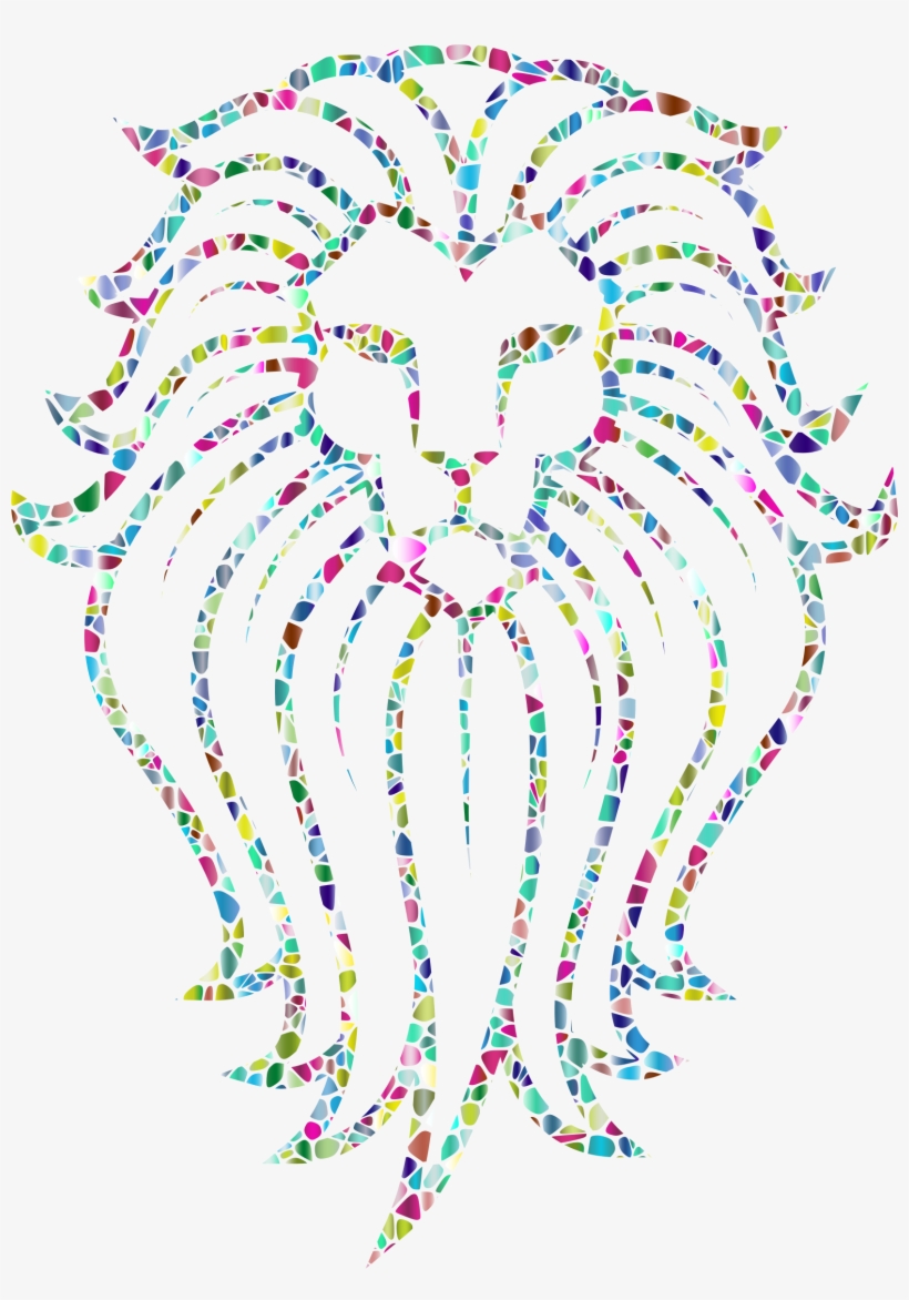 This Free Icons Png Design Of Polyprismatic Tiled Lion, transparent png