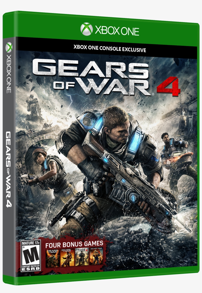 Gears Of War 4 Standard Edition Box Shot Right Angle - Gears Of War 4 Xbox One Case, transparent png