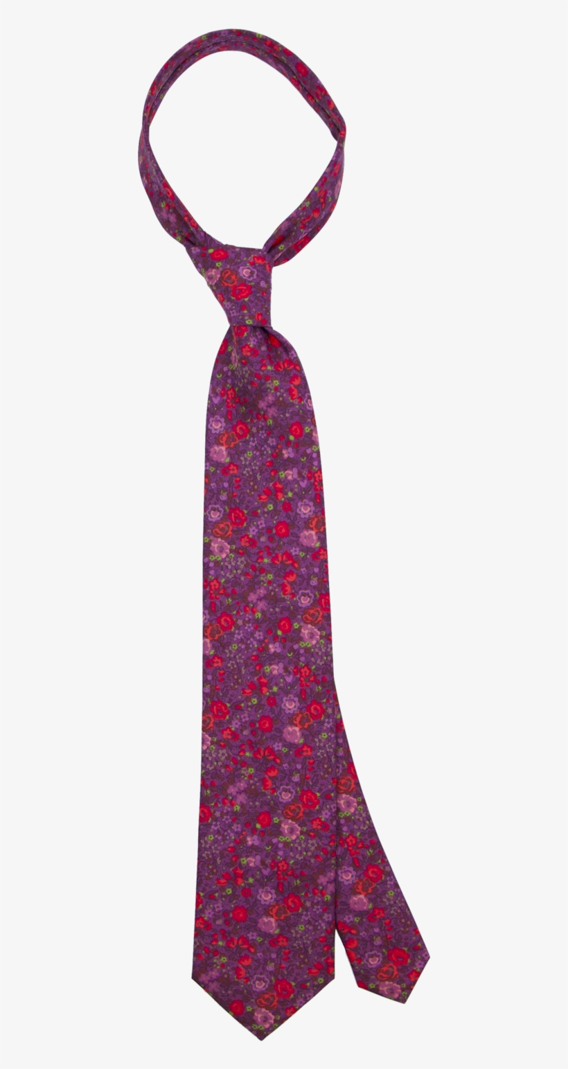 Purple & Red Flowers Tie, transparent png