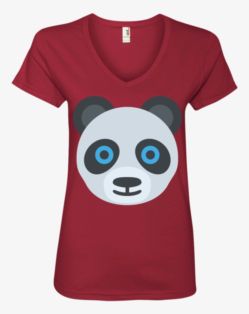 Panda Face Emoji Ladies' V Neck T Shirt - Sudadera De Snoopy Navideña, transparent png