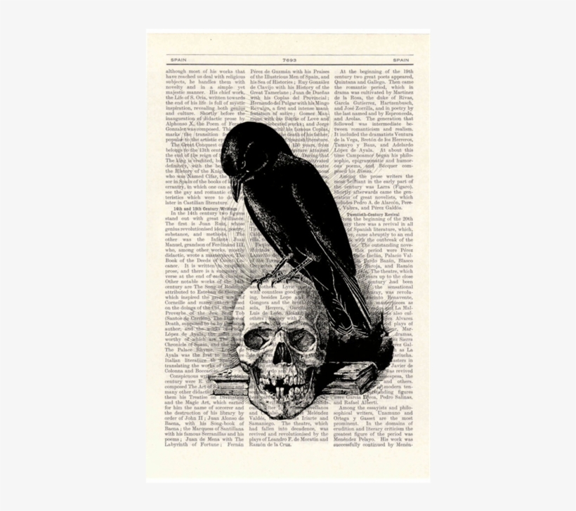 Gothic Literature On Flowvella - Crow And Skull, transparent png