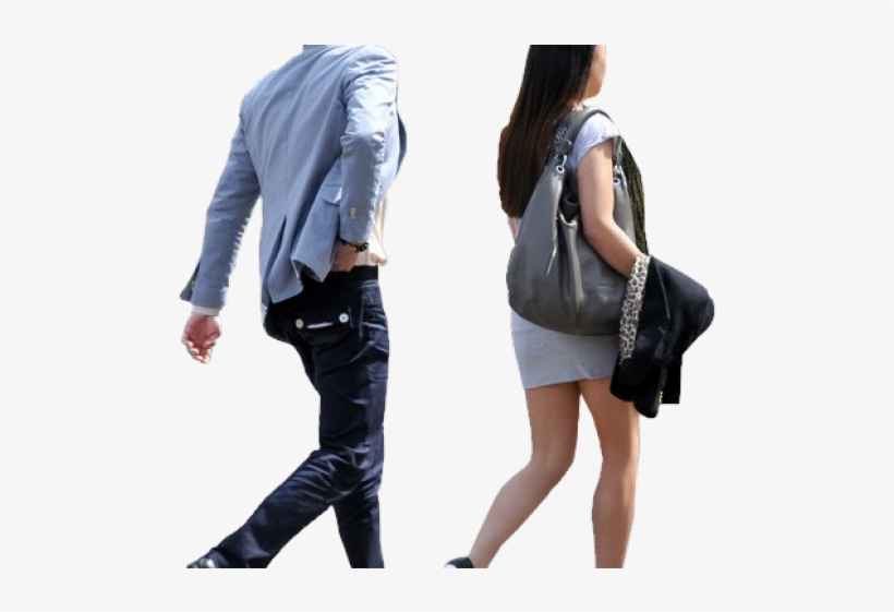 Women Bag Clipart Walking Away - People Walking Cutout Png, transparent png