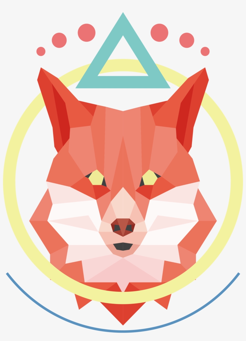 Polygon Clipart Clip Art - Polygonal Arctic Fox, transparent png