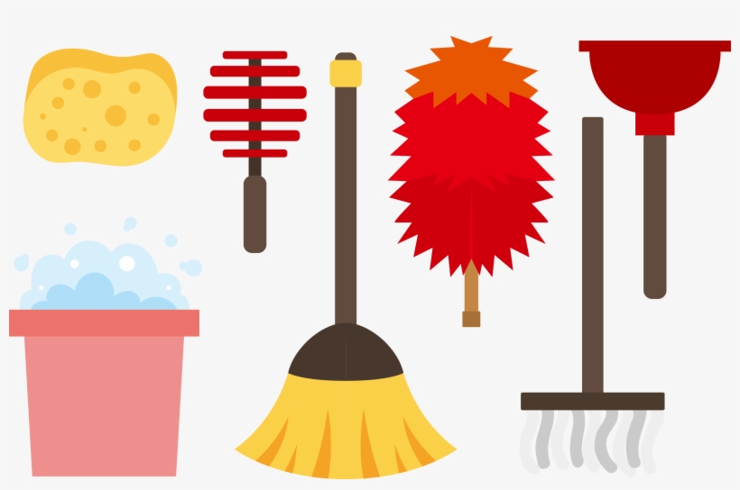 Red Clipart Mop - Kemoceng Clipart, transparent png