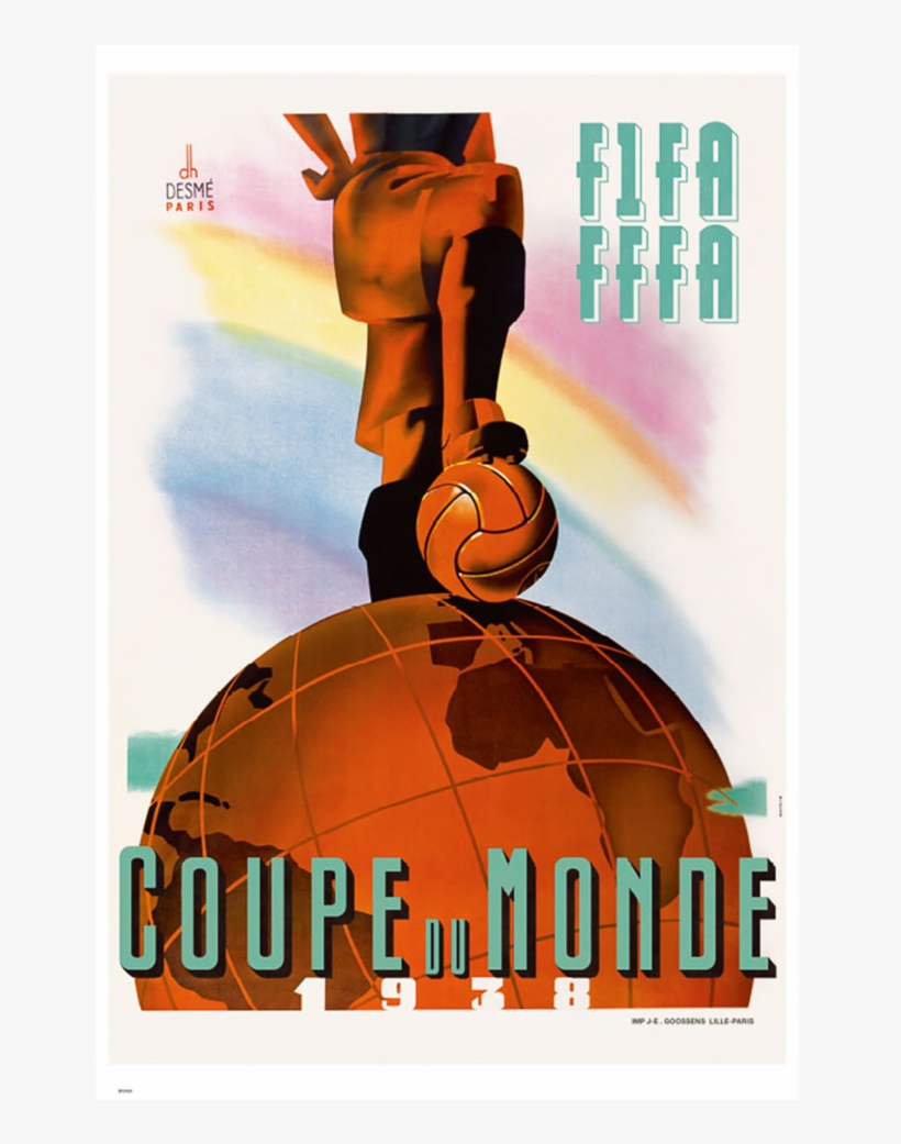 Vintage Fifa World Cup Poster- France - France 1938 World Cup Poster, transparent png