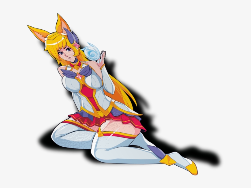Star Guardian Ahri Waifu Sticker - Illustration, transparent png